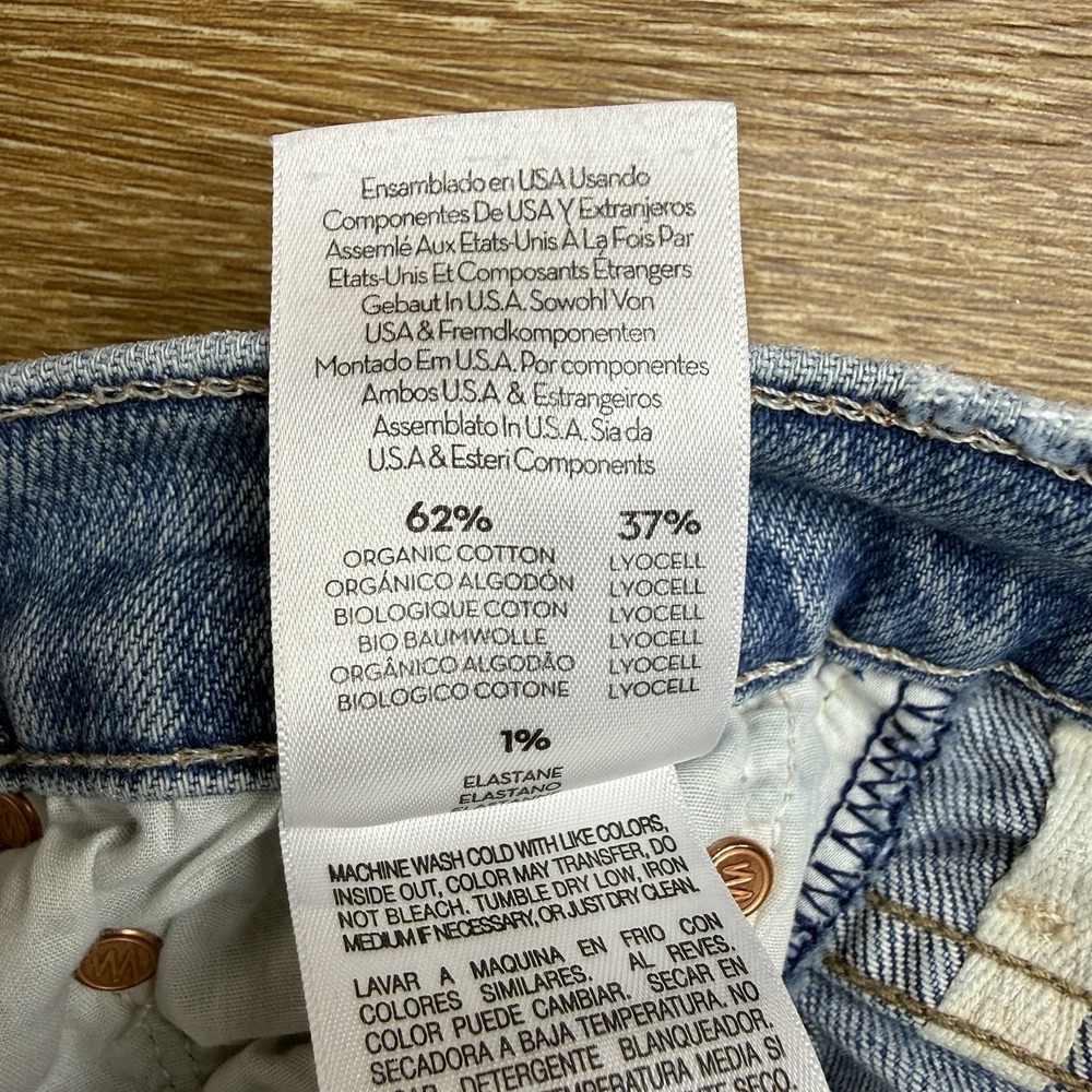Mother The Insider Ankle Jeans Women Size 25 Distressed Crop Blue USA Flaw - Picture 7 of 13